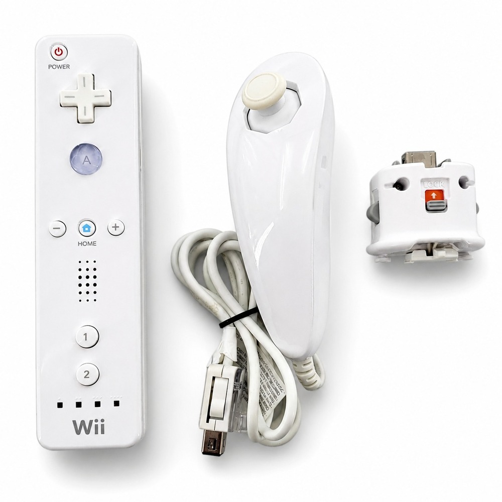 Official Nintendo Wii Motion Controller w/ Nunchuk & MotionPlus Adapter Tested